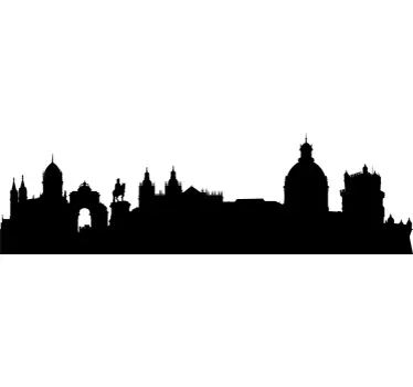 Lissabon Skyline Muursticker - TenStickers