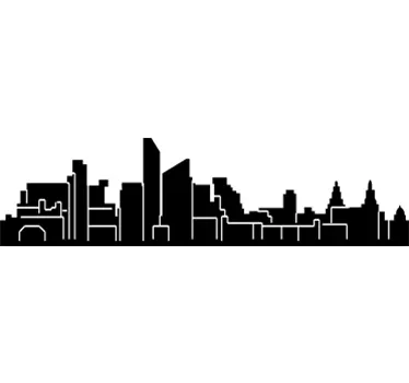 Liverpool Skyline Muurticker - TenStickers