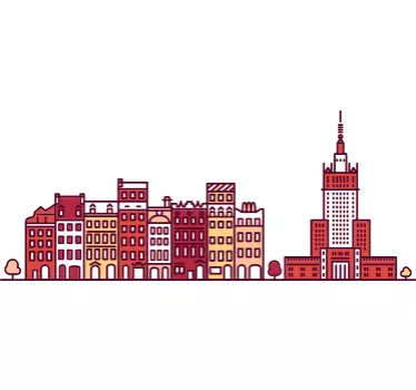 Locatie sticker gestileerde stedelijke skyline - TenStickers