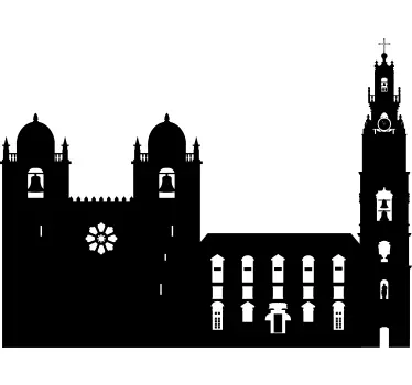 Locatie sticker historische gebouw silhouet - TenStickers