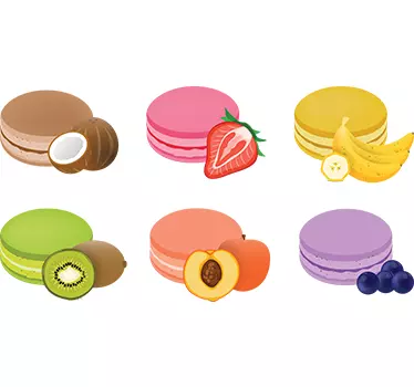Macarrons fruit smaak sticker - TenStickers