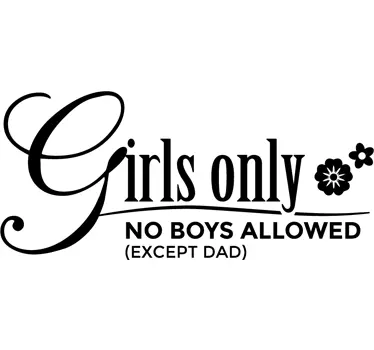 Deursticker girls only meisjeskamer - TenStickers