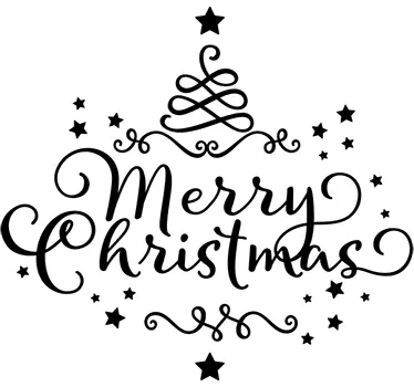 Merry Christmas Kerst Sticker - TenStickers