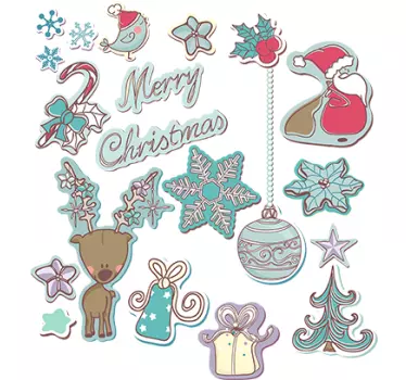 Merry Christmas Kerststicker - TenStickers