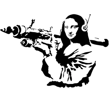Muursticker Banksy Mona Lisa - TenStickers