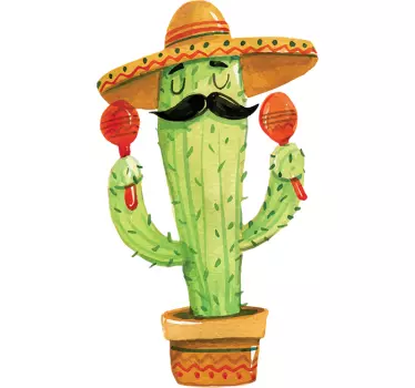 Muursticker cactus Mexicaans - TenStickers