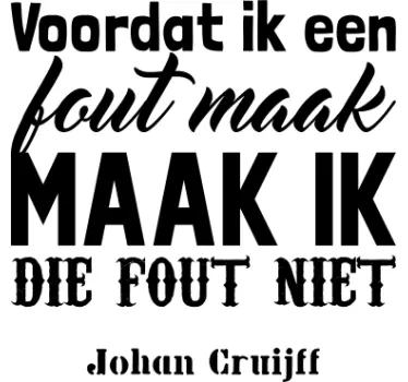Muursticker voetbal citaat Johan Cruijff - TenStickers