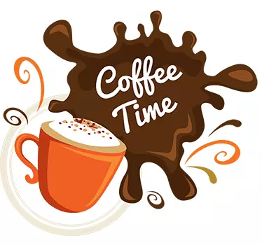 Muursticker coffee time vlek - TenStickers