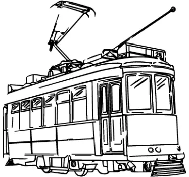 Muursticker Elektronische Tram Lissabon - TenStickers