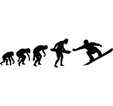 Muursticker evolutie snowboarden - TenStickers