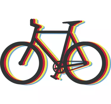 Muursticker fiets meerkleurig - TenStickers