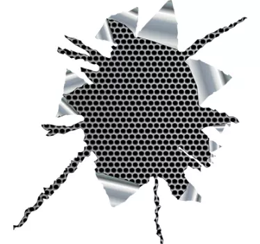 Muursticker gat met gaas - TenStickers