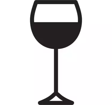 Muursticker glas wijn - TenStickers