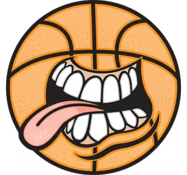 Muursticker grijnzende basketbal - TenStickers