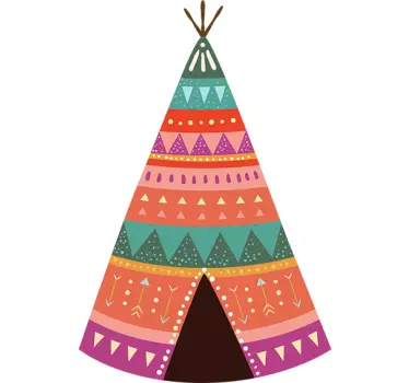 Muursticker hoofdeinde bed tipi tent kind - TenStickers