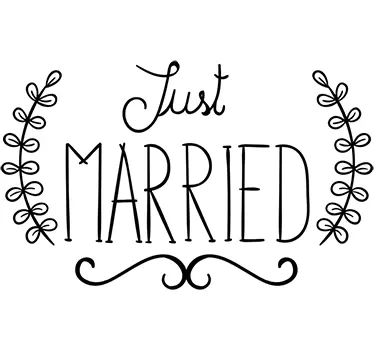 Muursticker Just Married - TenStickers