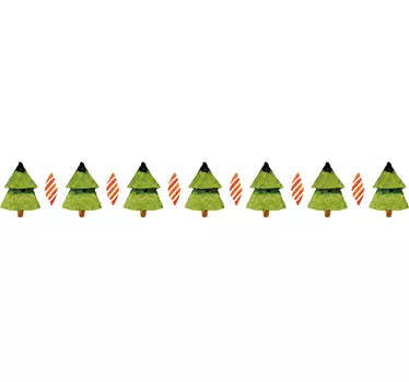 Muursticker Kerst boompjes - TenStickers