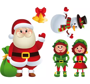 Muursticker Kerst Figuurtjes - TenStickers