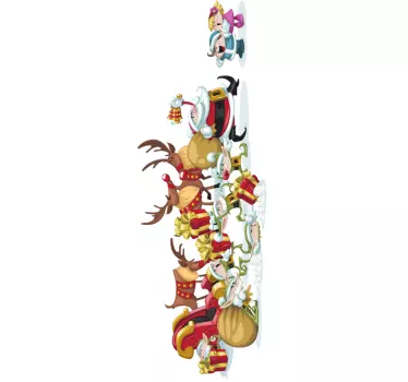 Muursticker kerstman slee herten cadeautjes - TenStickers