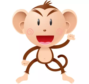 Muursticker kind aapje - TenStickers