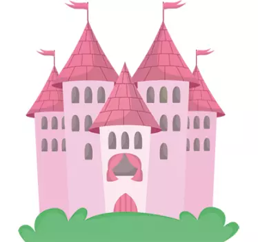 Muursticker kinderen kasteel roze - TenStickers