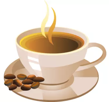 Muursticker Kop Koffie met Bonen - TenStickers