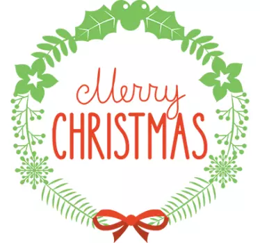 Muursticker Krans Merry Christmas - TenStickers