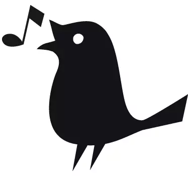 Krijtbord sticker fluitende vogel - TenStickers