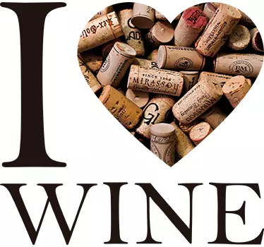 Muursticker kurken I love wine - TenStickers
