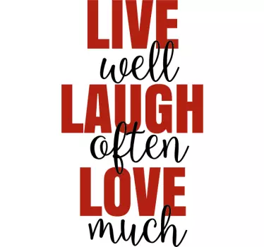 Muursticker Live Laugh Love - TenStickers