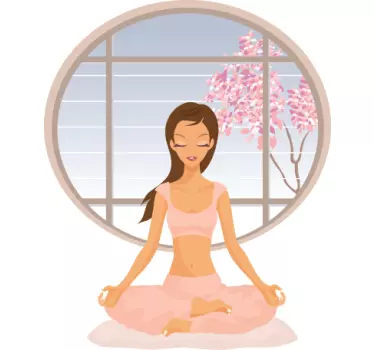 Muursticker meisje yoga - TenStickers