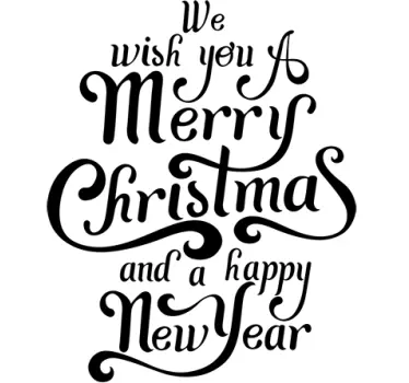 Muursticker Merry Christmas Happy Newyear - TenStickers