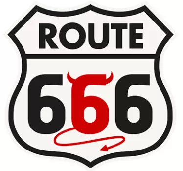 Muursticker Route 66 duiveltje - TenStickers