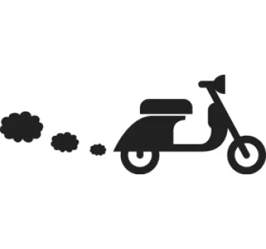 Muursticker Scooter Met Wolkjes - TenStickers