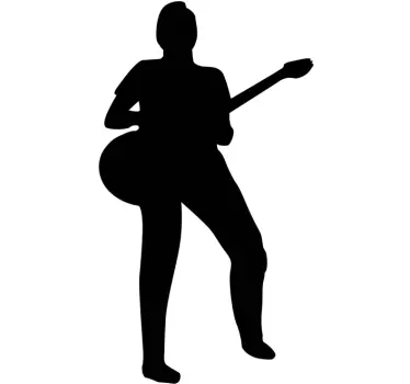 Muursticker silhouet gitarist - TenStickers