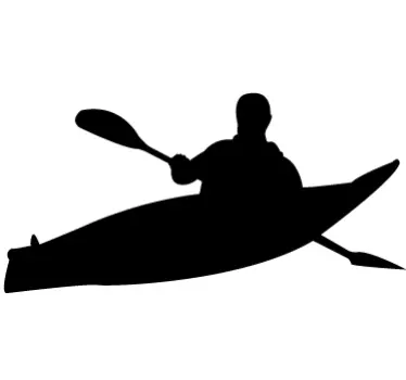 Muursticker Silhouet Kanovaren - TenStickers