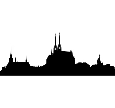 Muursticker Skyline Brno - TenStickers