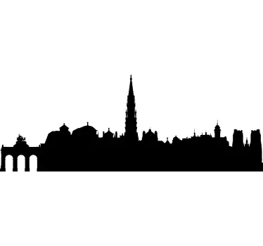 Muursticker Skyline Brussel - TenStickers