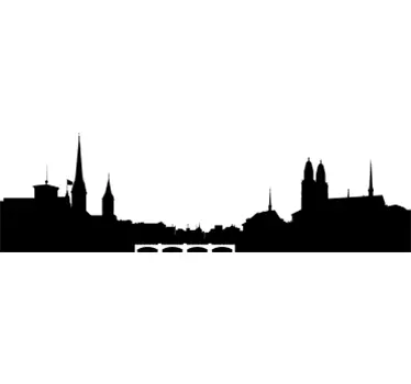 Muursticker Skyline Zurich - TenStickers