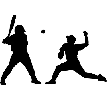 Muursticker sport Honkbal Pitcher en slagman - TenStickers