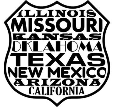 Muursticker staten Route 66 - TenStickers
