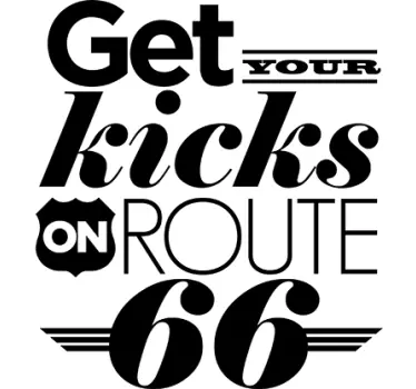 Muursticker tekst Chuck Berry Route 66 - TenStickers