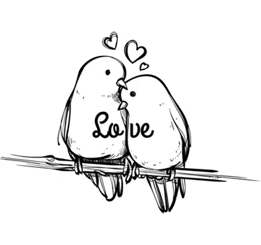 Muursticker tortelduifjes love - TenStickers