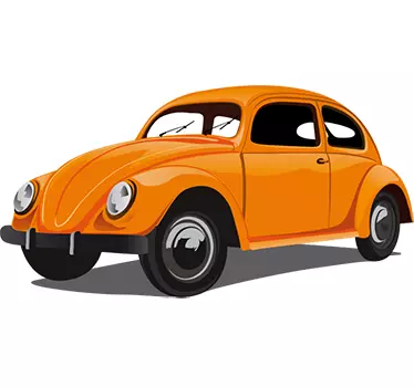 Muursticker van retro Volkswagen Kever - TenStickers