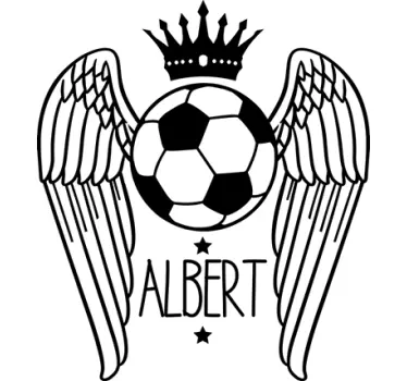 Muursticker Voetbal met vleugels personaliseerbaar - TenStickers