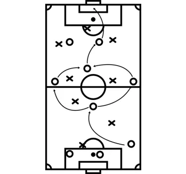Muursticker voetbal strategie veld - TenStickers