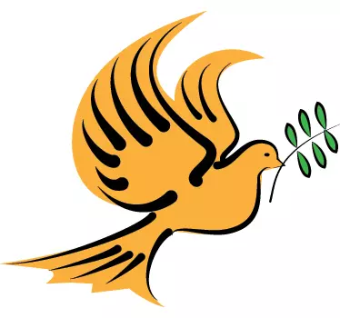 Muursticker vredesduif geel - TenStickers