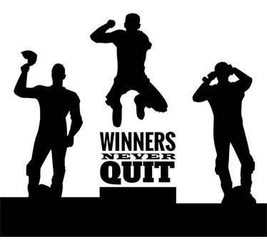 Muursticker Winners never quit - TenStickers