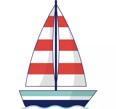 Muursticker zeilboot getekend - TenStickers