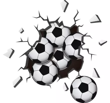 Muurstickers tienerkamer 3d voetbal - TenStickers